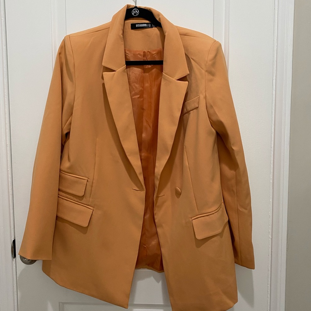 Missguided Peach orange blazer - Picture 4 of 5